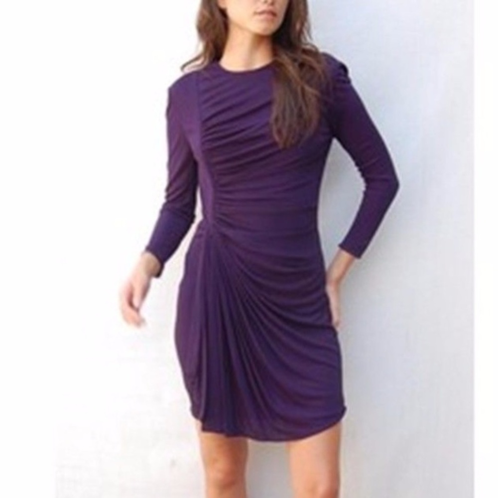 New 3.1 Phillip Lim Grecian goddess gather drape ruched long sleeve minidress